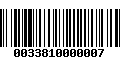 Código de Barras 0033810000007