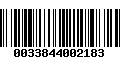 Código de Barras 0033844002183