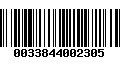 Código de Barras 0033844002305