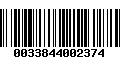 Código de Barras 0033844002374