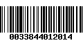 Código de Barras 0033844012014