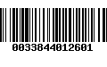 Código de Barras 0033844012601