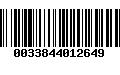 Código de Barras 0033844012649