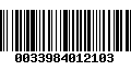 Código de Barras 0033984012103