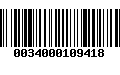 Código de Barras 0034000109418