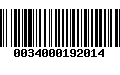 Código de Barras 0034000192014