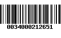 Código de Barras 0034000212651