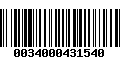 Código de Barras 0034000431540