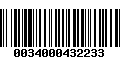 Código de Barras 0034000432233