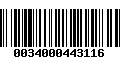 Código de Barras 0034000443116