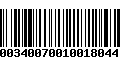 Código de Barras 00340070010018044