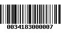 Código de Barras 0034183000007