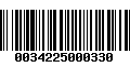 Código de Barras 0034225000330