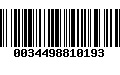 Código de Barras 0034498810193