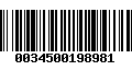 Código de Barras 0034500198981