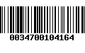 Código de Barras 0034700104164