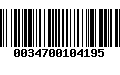 Código de Barras 0034700104195