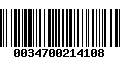 Código de Barras 0034700214108