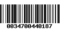 Código de Barras 0034700440187