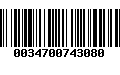 Código de Barras 0034700743080