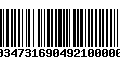 Código de Barras 00347316904921000009