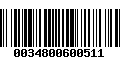 Código de Barras 0034800600511