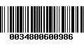 Código de Barras 0034800600986