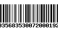 Código de Barras 00356835300720001926