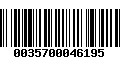 Código de Barras 0035700046195