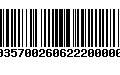 Código de Barras 00357002606222000007