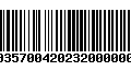 Código de Barras 00357004202320000000