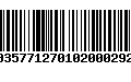 Código de Barras 00357712701020002922