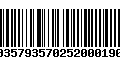 Código de Barras 00357935702520001902