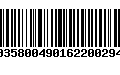 Código de Barras 00358004901622002947