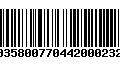 Código de Barras 00358007704420002327