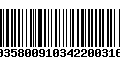 Código de Barras 00358009103422003161