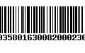 Código de Barras 00358016300820002363