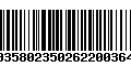 Código de Barras 00358023502622003641