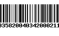 Código de Barras 00358200403420002119