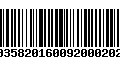 Código de Barras 00358201600920002024