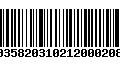 Código de Barras 00358203102120002081