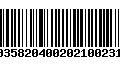 Código de Barras 00358204002021002311