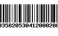 Código de Barras 00358205304120002087