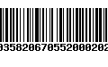 Código de Barras 00358206705520002025