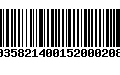 Código de Barras 00358214001520002089