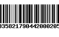 Código de Barras 00358217904420002050