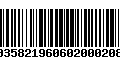 Código de Barras 00358219606020002086