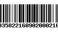 Código de Barras 00358221609020002167