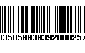 Código de Barras 00358500303920002572