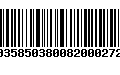 Código de Barras 00358503800820002727